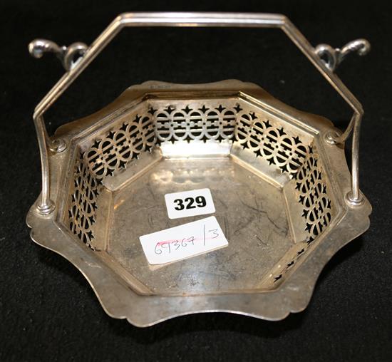 Pierced silver basket